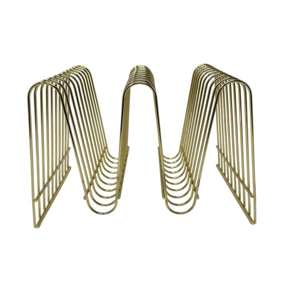 2 Vintage Gold Metal Letter Holder LP Vinyl Record Organizers 1980s, 80s Style, - Picture 2 of 4